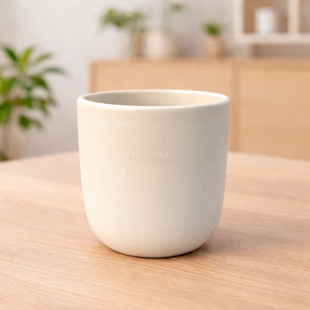 Pack of 4 Matte Round Ceramic Planter Set