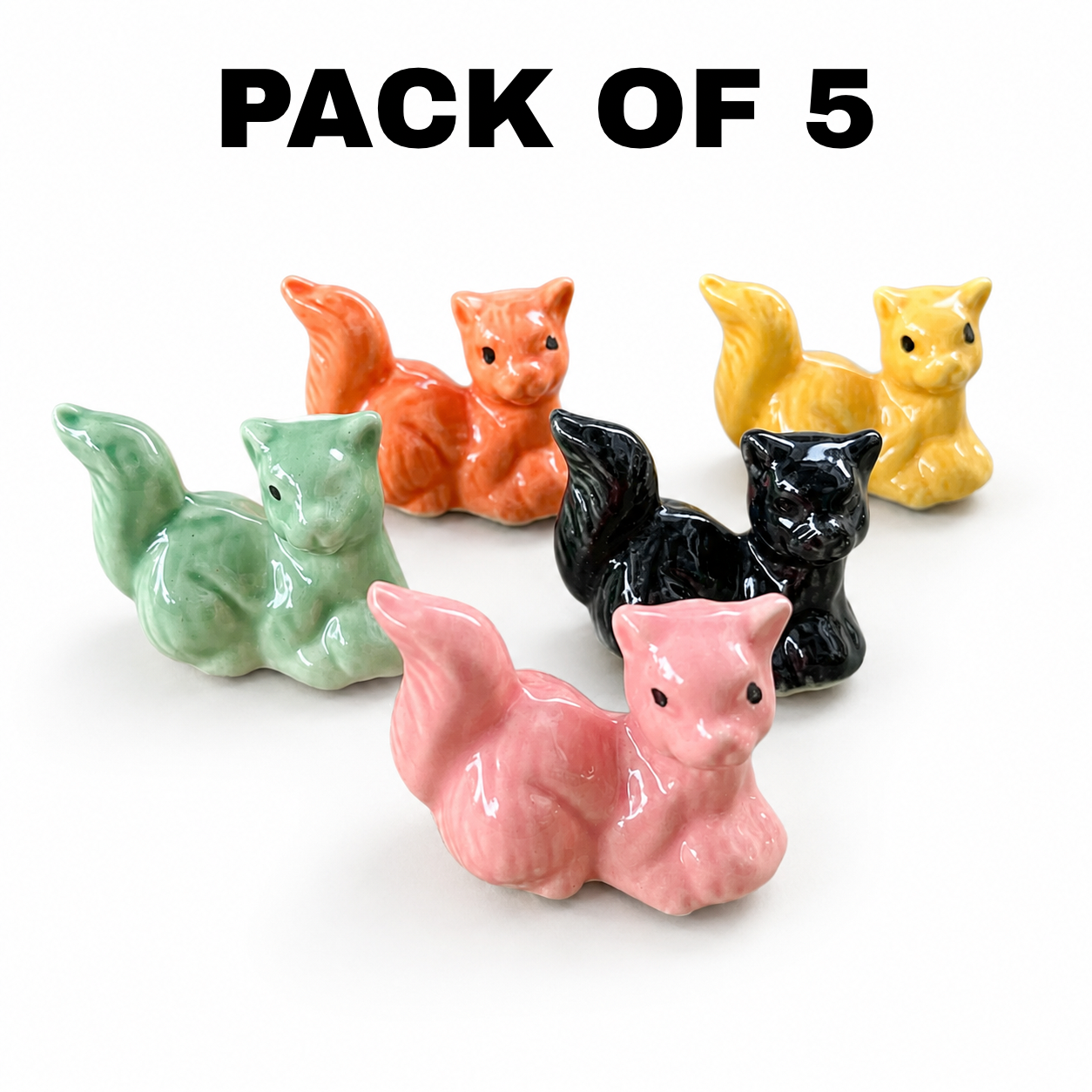 Squirrel Ceramic Toys Pack of 5