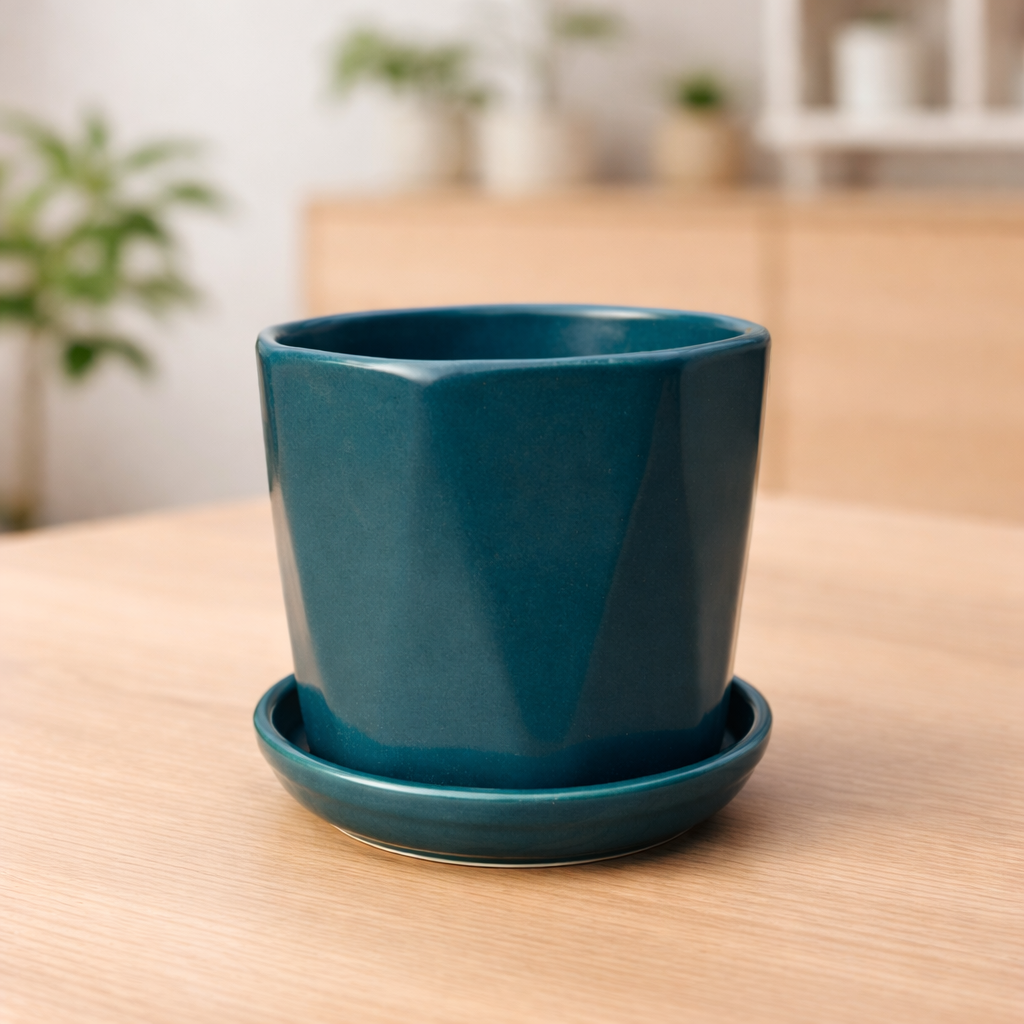 Emerald Teal Ceramic Pot