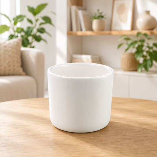 White Pipe Ceramic Pot
