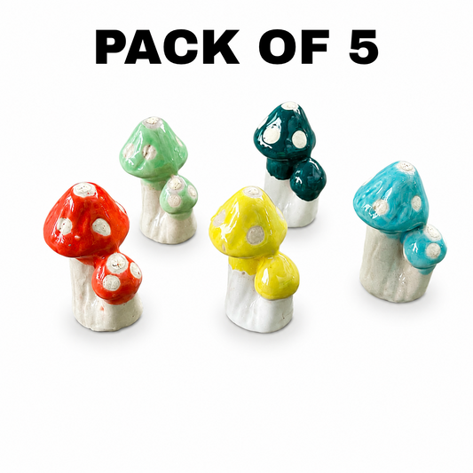 Mashroom small Ceramic Toys Pack of 5